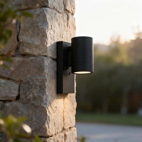 Applique GU10 con Sensore Crepuscolare E27 IP65 per esterno - Nera