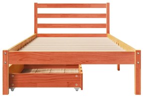 Letto senza materasso marrone cera 90x200 cm legno di pino