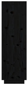 Credenza nera 38x35x117 cm in legno massello di pino