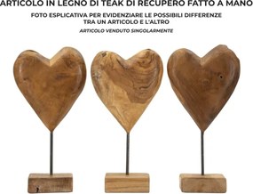 Scultura Dobu In Teak Riciclato Cm 20X12X37 (Pezzi Unici - Non Rip. In Serie)