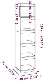 Libreria/Divisorio 40x35x167 cm in Legno Massello di Pino