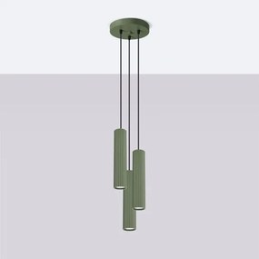 Sollux SL.1614 - Lampadario a sospensione con filo KARBON 3xGU10/10W/230V verde