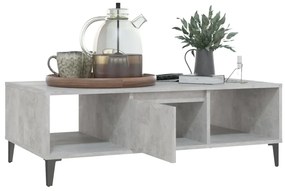Tavolino da salotto grigio cemento 103,5x60x35 cm in truciolato