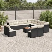 Set Divani da Giardino 14pz con Cuscini in Polyrattan Nerocod mxl 113523