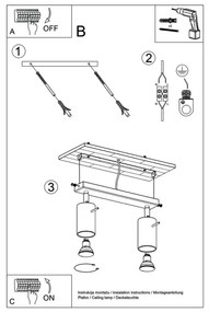 Sollux SL.0088 - Faretto RING 2 2xGU10/10W/230V bianco