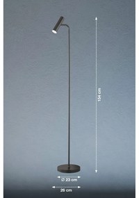 Lampada da terra nera a LED dimmerabile (altezza 154 cm) Stina - Fischer &amp; Honsel