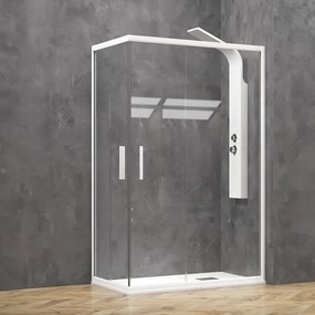 Box doccia bianco opaco 80x80 doppio scorrevole | KE-1000B - KAMALU