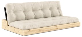 Divano letto in lino grigio e beige 196 cm Base - Karup Design