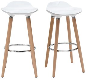 Set di 2 sgabelli da bar bianco in stile scandinavo GILDA