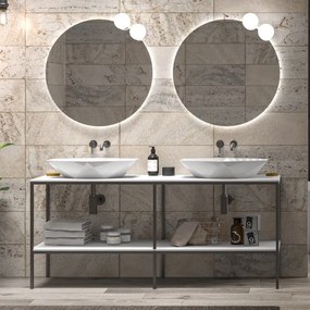 Mobile bagno metallico 175 cm con due piani NET-175 - KAMALU