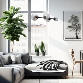 Lampadario a sospensione con filo LATIL 4xE27/60W/230V nero