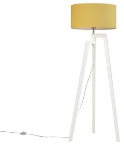 Lampada da terra moderna bianca con paralume a forma di pannocchia 50 cm - Puros