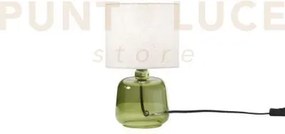 Lume emerald verde in vetro con paralume in tessuto 1 luce attacco ...