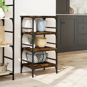 Carrello da cucina rovere fumo 45x35x89,5 cm legno multistrato