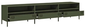 Mobile tv verde oliva 202x39x43,5 cm acciaio laminato a freddo