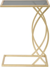 Tavolo contenitore con piano in vetro 25,5x45,5 cm Glam - Mauro Ferretti