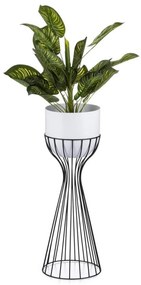 Vaso da fiori in metallo LOFT 56x20 cm nero/bianco