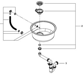 GROHE 31720SD0 - Lavello K200 440 x 440 x 180 in acciaio inox