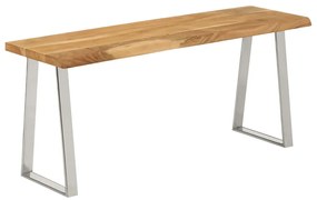 Panca Con Bordi Vivi 105 Cm İn Legno Massello Di Acacia /