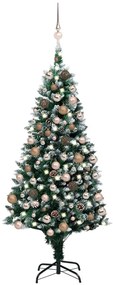 Albero di Natale Preilluminato con Palline e Pigne, Albero di Natale Preilluminato con Palline e Pigne 150 cm III