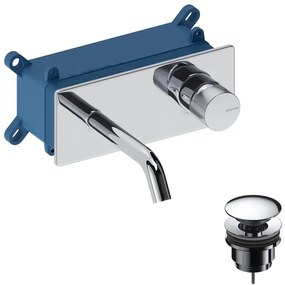 Rubinetto per lavabo a canna media Loop K cromo spazzolato lucido SANYCCES