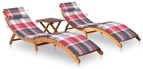 Lettini Prendisole 2 Pz Con Tavolo E Cuscini İn Legno Dacacia /