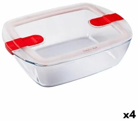 Porta pranzo Ermetico Pyrex Cook  Heat 2,5 L Trasparente Vetro (4 Unità)