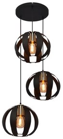 Lampadario a sospensione con filo NEWTON 3xE27/15W/230V nero