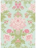 Cole & Son Carta da parati Poppies - Soft Pink/ Blush and Soft Green on Mint