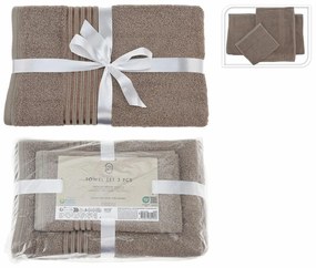 Set di asciugamani Essentials Taupé (3 Pezzi)