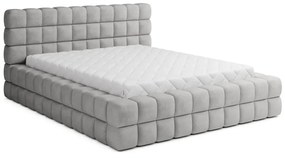 Letto matrimoniale imbottito grigio con contenitore e rete inclusi 160x200 cm Dizzle – ELTAP