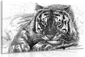 Stampa su tela – Predatore degli animali in bianco e nero