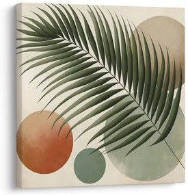 Quadro su tela – Foglia tropicale in cerchi