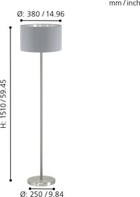 Eglo 95173 - Lampada da terra MASERLO 1xE27/60W/230V