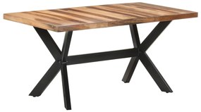 Tavolo Da Pranzo 160x80x75 Cm Legno Massello Con Finitura Ambra /