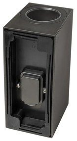 Lampada da parete esterna moderna in plastica nera 2 luci - Baleno