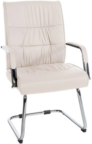 Sedia Per Ospiti İn Ecopelle Sievert: Eleganza E Comfort Senza Compromessi. / Creme