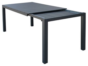 ALASKA - set tavolo in alluminio cm 148/214 x 85 x 75,5 h con 4 poltrone Lotus