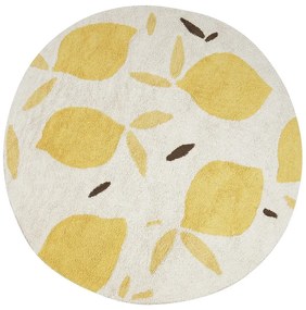 Tappeto per bambini cotone beige chiaro e giallo ⌀ 140 cm MAWAND Beliani