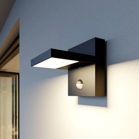 Lucande Applique da esterni LED Silvan, grigio grafite, sensore, IP54