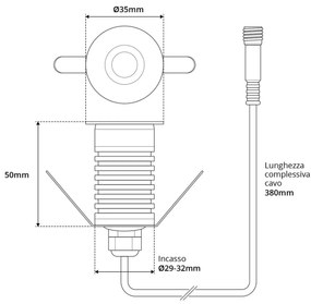 Faretto Segnapasso LED 3W IP67 Corten Professional Colore Bianco Caldo 2.700K