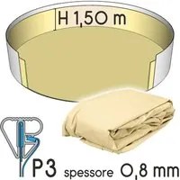 Liner Per Piscina A Forma Circolare 6,00 X H. 1,50 M Sabbia - Attacco P3 - Spessore 0,80 Mm