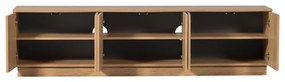 Mobile TV di colore naturale in rovere massiccio 200x52x45 cm Zuma – WOOOD