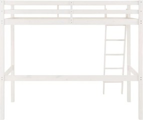 Letto da bambini rialzato bianco senza testiera con rete inclusa 90x200 cm Alpi2 – Støraa