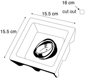 Faretto da incasso bianco 15 cm quadrato orientabile - Gypsy Stucco