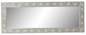 Specchio da parete DKD Home Decor Bianco Naturale Cristallo Legno di mango Legno MDF Indiano Decapaggio 170 x 3 x 63 cm