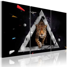 Quadro La tigre si avvicina!  Colore Nero, Dimensioni e Misure 90x60