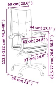 Sedia da Ufficio Reclinabile Grigio Scuro in Tessuto