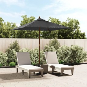 Ombrellone Giardino Con Palo İn Legno Antracite 198x198x231 Cm /
