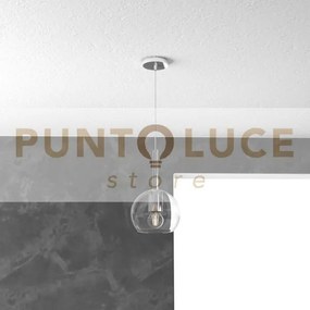 Sospensione cromo 1 luce piccola trasparente 1155cr-sp-tr